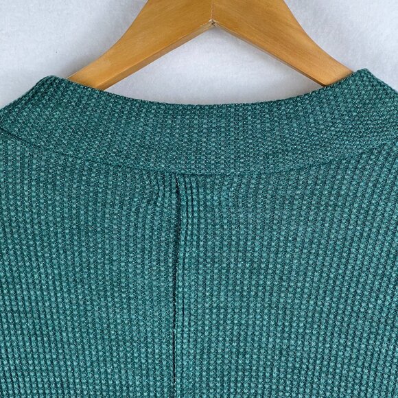 Maurices Womens Green Long Sleeve Knit Mock Neck Tee Size XXL Fair Isle Cuff - Picture 6 of 11